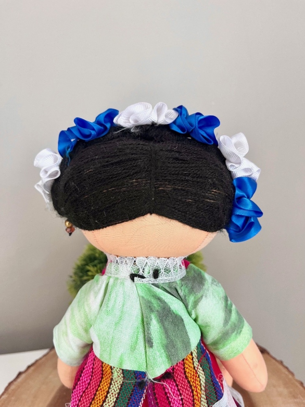 Frida Kahlo Cloth Boho Mexican Folk Art Doll Colourful Shelf Sitter - Picture 7 of 13